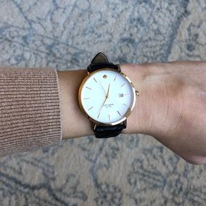 Kate Spade Quilted Black Leather Watch
